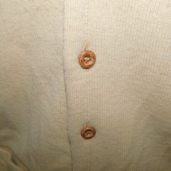 VTG 60s 70s Terry Williams Canada Mens M Tan Wool Blend button Cardigan Sweater - Picture 5 of 10